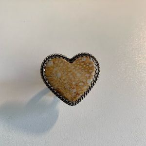 Sterling Silver 925 Heart shaped Bambi Stone Ring